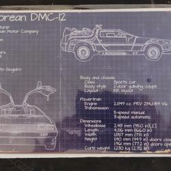 Plaque décorative en métal de retour vers le futur la DeLorean