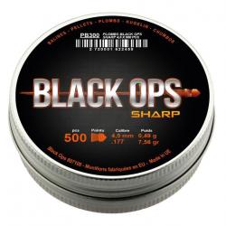 Boite de 500 Plombs Pointus Perforants Black Ops Cal.4.5