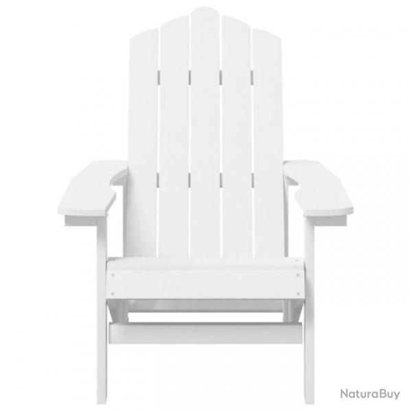 Chaises de jardin Adirondack avec table PEHD Blanc 3095704