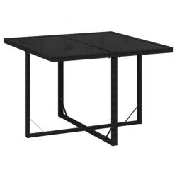 Mobilier à dîner de jardin et coussins 5pcs Résine tressée Noir 3095503