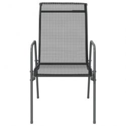 Chaises de jardin 2 pcs Acier et textilène Noir 316817