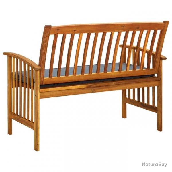 Banc de jardin avec coussin 119 cm Bois solide d'acacia 312133