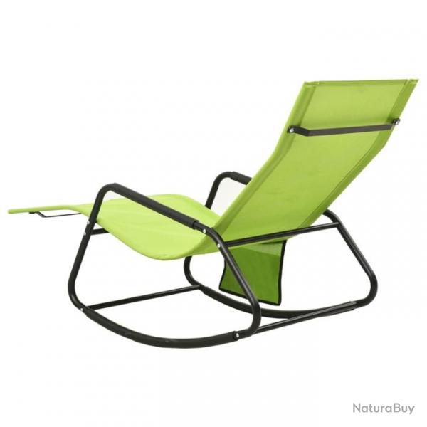 Chaise longue Acier et textilne Vert 317594