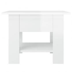 Table basse Blanc brillant 55x55x42 cm Aggloméré 810268