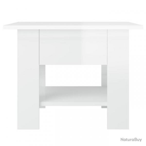 Table basse Blanc brillant 55x55x42 cm Agglomr 810268