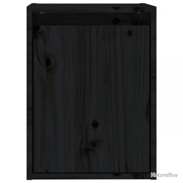 Armoire murale Noir 30x30x40 cm Bois de pin massif 813483