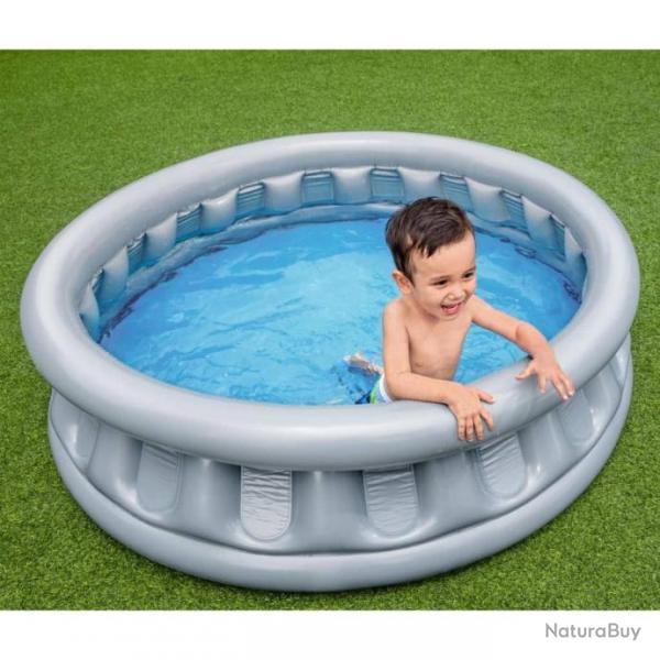 Piscine ronde Space Ship 152x43 cm Argent 441129