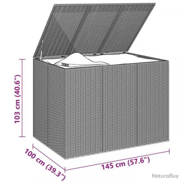 Bote  coussins de jardin Rsine tresse 145x100x103 cm Gris 317231