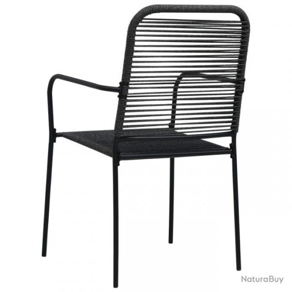 Chaises de jardin 4 pcs Corde en coton et acier Noir 312156