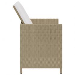 Chaises de jardin avec coussins 4 pcs Résine tressée Beige 316777