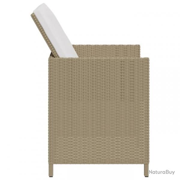 Chaises de jardin avec coussins 4 pcs Rsine tresse Beige 316777