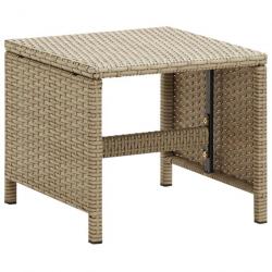 Tabourets de jardin 4 pcs avec coussins Résine tressée Beige 316779