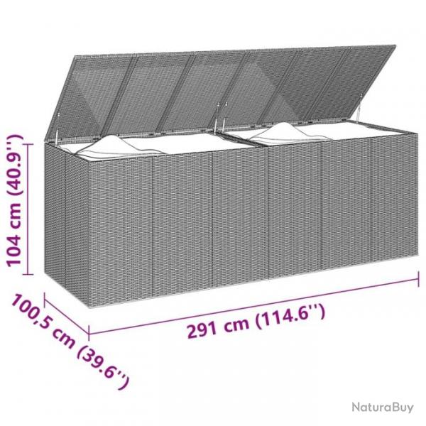 Bote  coussins de jardin Rsine tresse 291x100,5x104 cm Gris 317237