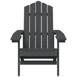 Chaises de jardin Adirondack avec table PEHD Anthracite 3095705