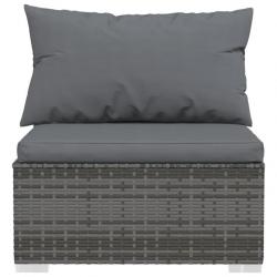 Salon de jardin 6 pcs avec coussins Résine tressée Gris 3101813