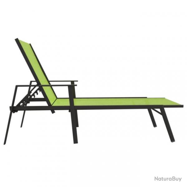 Chaise longue Acier et tissu textilne Vert 317598