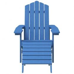 Chaise de jardin Adirondack repose-pied table PEHD Bleu aqua 3095711