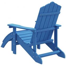 Chaise de jardin Adirondack avec repose-pied PEHD Bleu marine 318648