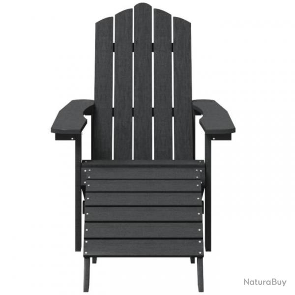 Chaises Adirondack 2 pcs avec repose-pieds PEHD Anthracite 3095697