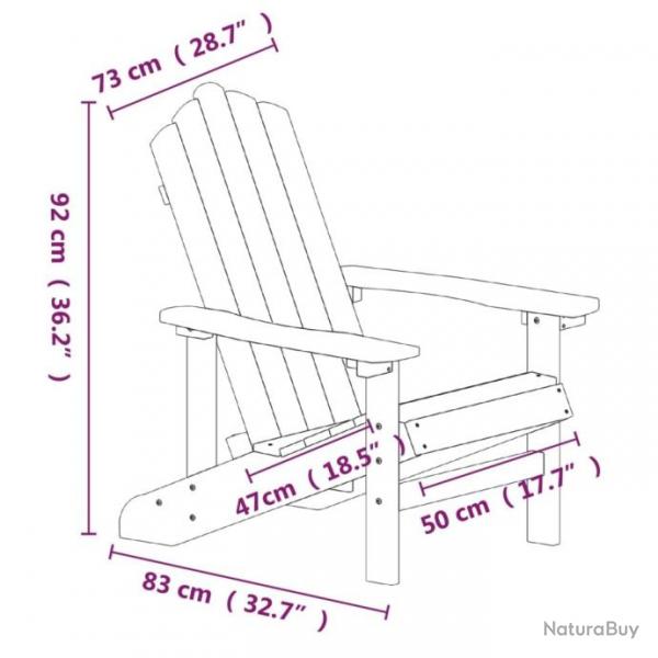 Chaises de jardin Adirondack 2 pcs PEHD Marron 3095694