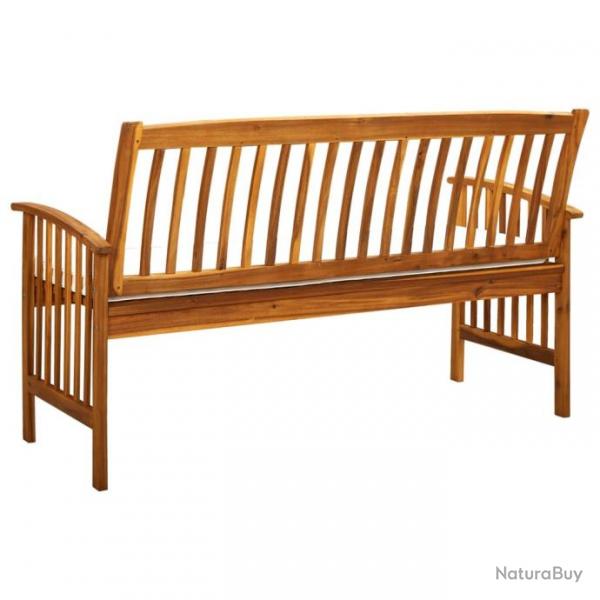 Banc de jardin avec coussin 147 cm Bois d'acacia massif 312134