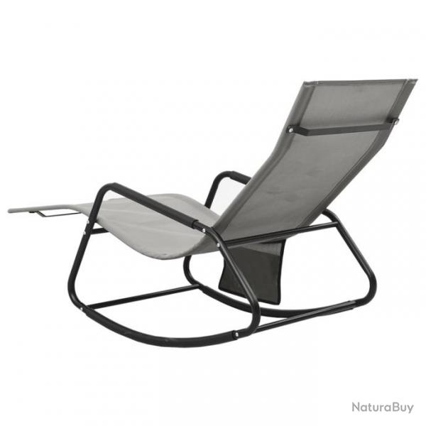 Chaise longue Acier et textilne Gris 317592