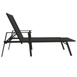 Chaise longue Acier et tissu textilène Noir 317595