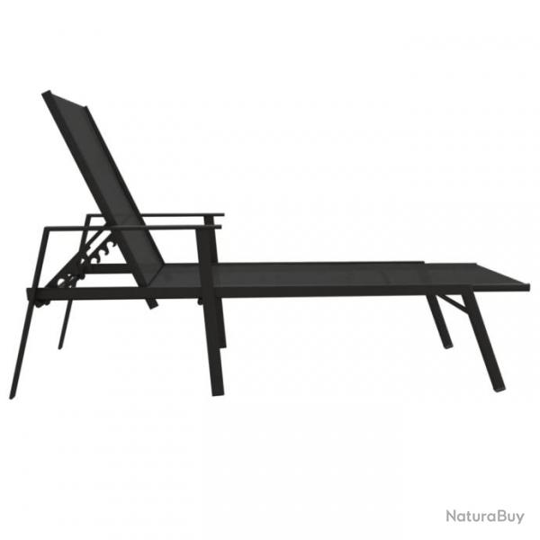 Chaise longue Acier et tissu textilne Noir 317595