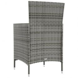 Chaises de jardin avec coussins 2 pcs Résine tressée Gris 316682