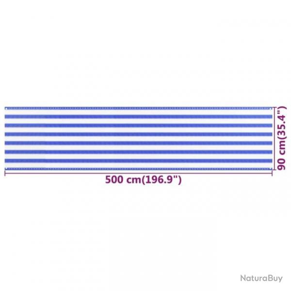 cran de balcon Bleu et blanc 90x500 cm PEHD