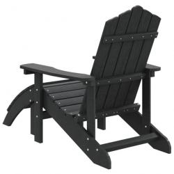 Chaise de jardin Adirondack avec repose-pied PEHD Anthracite 318646