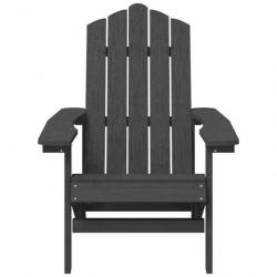 Chaise de jardin Adirondack avec table PEHD Anthracite 3095701