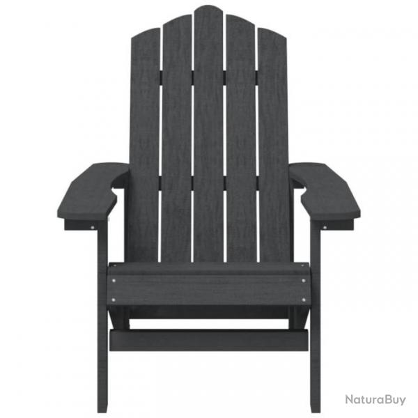 Chaise de jardin Adirondack avec table PEHD Anthracite 3095701