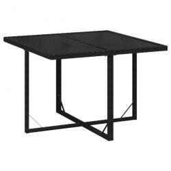 Mobilier à dîner de jardin et coussins 9pcs Résine tressée Noir 3095507