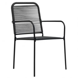 Mobilier à dîner d'extérieur 7 pcs Corde en coton et acier Noir 3058278