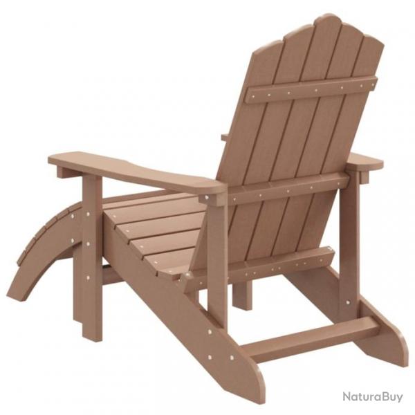 Chaise de jardin Adirondack avec repose-pied PEHD Marron 318647