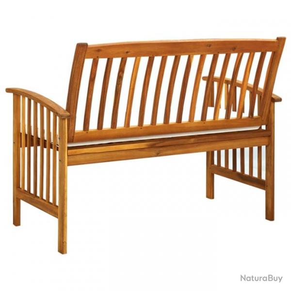 Banc de jardin avec coussins 119 cm Bois solide d'acacia 312132