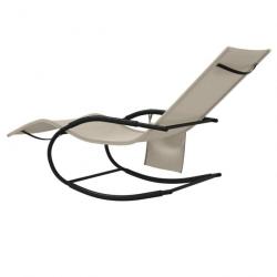 Chaise longue à bascule Crème Acier et textilène 318122