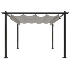 Tonnelle de jardin avec toit rétractable 3x3 m Crème 318534