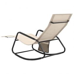 Chaise longue Acier et textilène Crème 317593