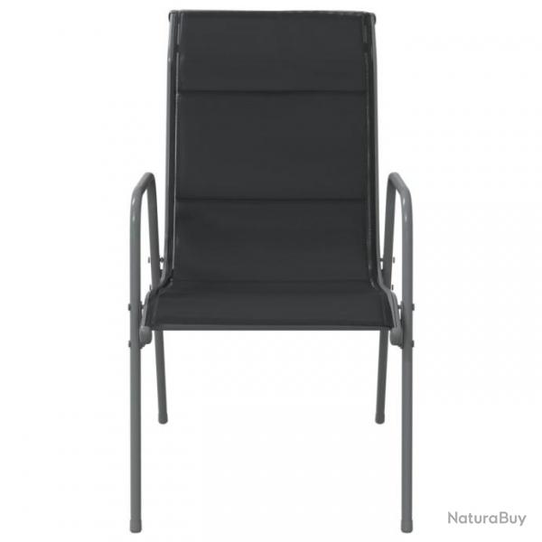 Chaises de jardin 4 pcs Acier et textilne Noir 316821