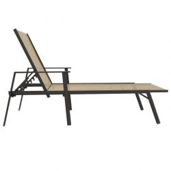 Chaise longue Acier et tissu textilène crème 317597