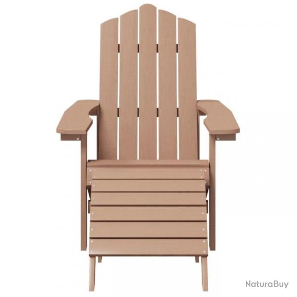 Chaises de jardin Adirondack 2pcs avec repose-pieds PEHD Marron 3095698