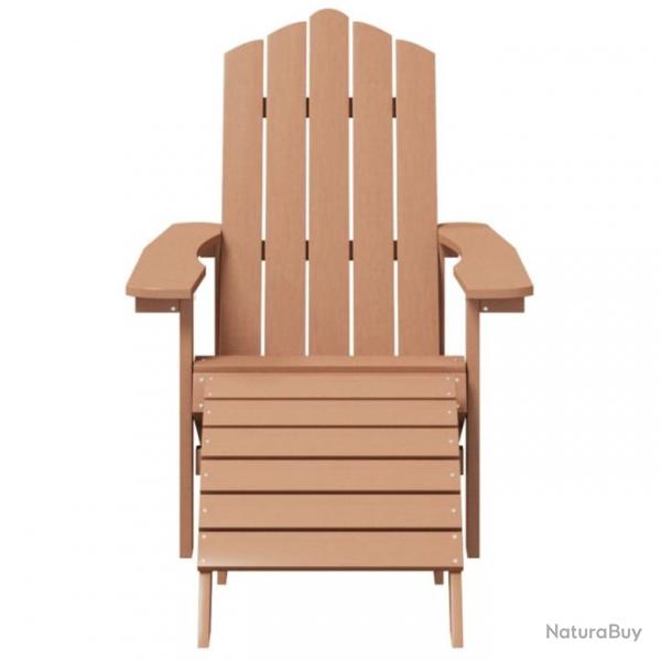 Chaises de jardin Adirondack repose-pied et table PEHD Marron 3095714