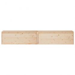 Armoires murales 2 pcs 100x30x35 cm Bois de pin massif 813466