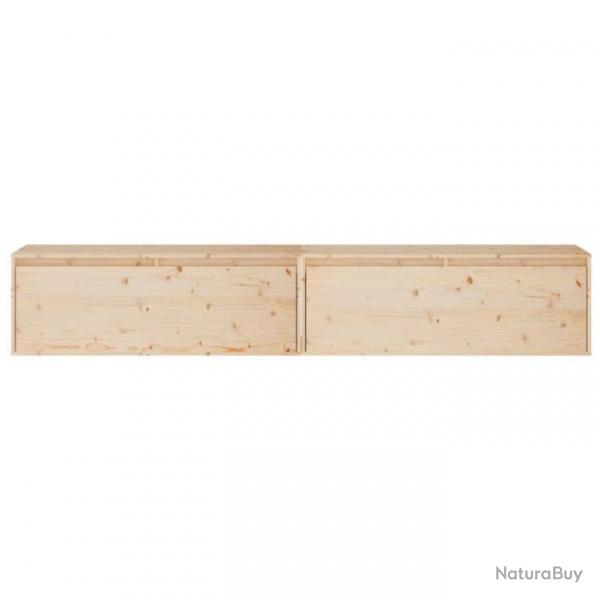 Armoires murales 2 pcs 100x30x35 cm Bois de pin massif 813466