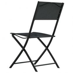 Chaises d'extérieur pliables 4 pcs Noir Acier et textilène 318767