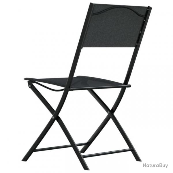 Chaises d'extrieur pliables 4 pcs Noir Acier et textilne 318767