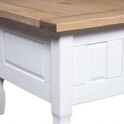 Table basse Pin mexicain Gamme Corona Blanc 100x60x45 cm 282626