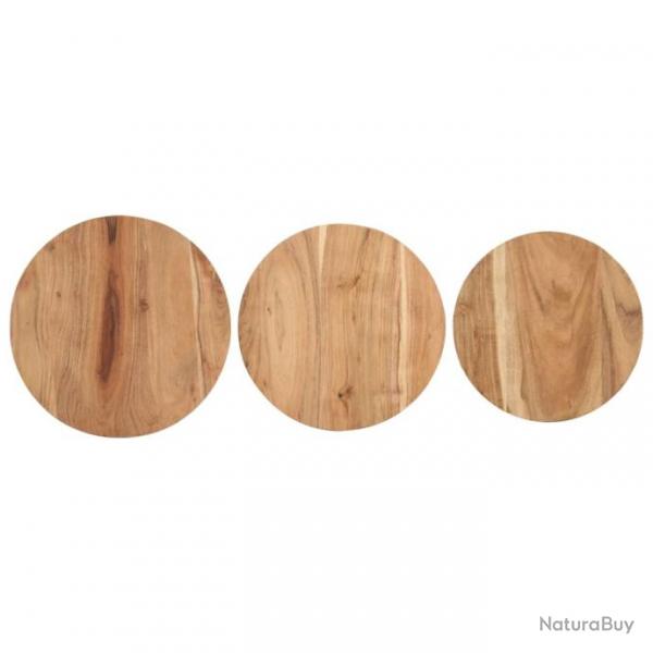 Tables d'appoint 3 pcs Bois d'acacia solide 320687